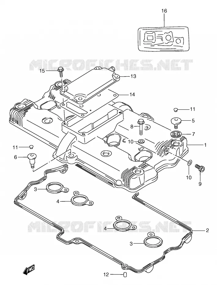 COUVERCLE DE CULASSE Suzuki MOTO 750 GSX-F 1994  GSX750FR(E2)