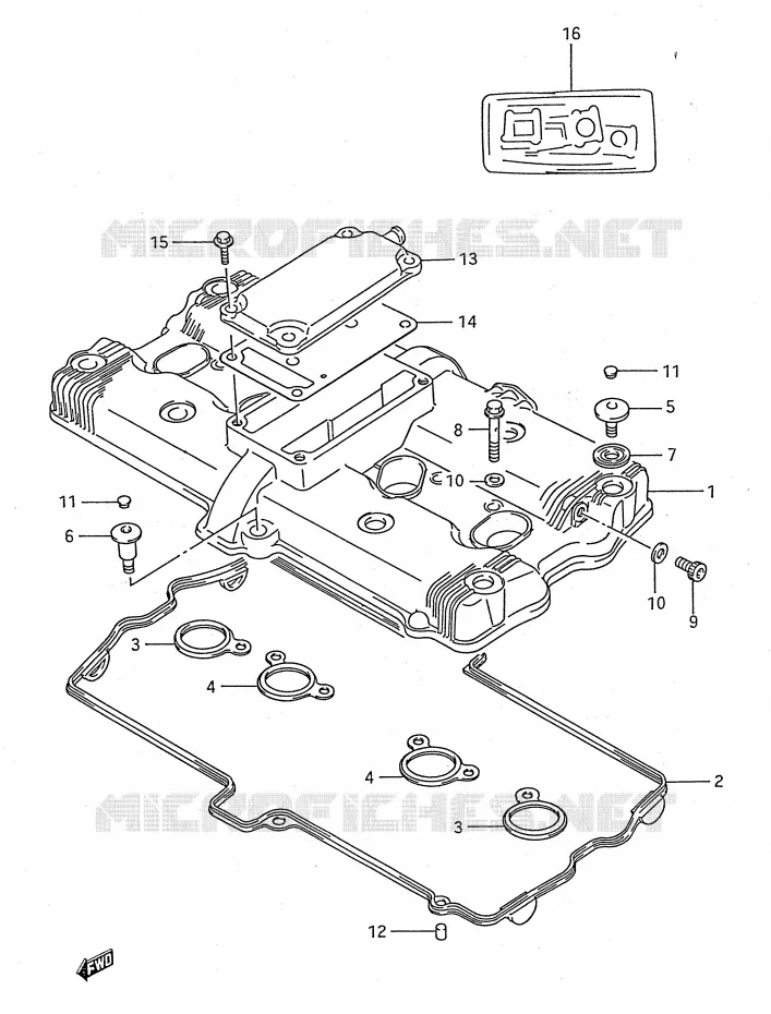 COUVERCLE DE CULASSE Suzuki MOTO 750 GSX-F 1995  GSX750FS(E28)