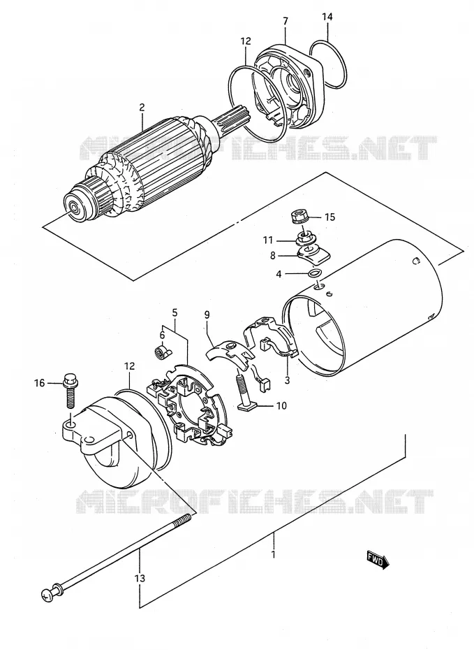 DEMARREUR Suzuki MOTO 650 BOULEVARD 1989  LS650FK(E28)
