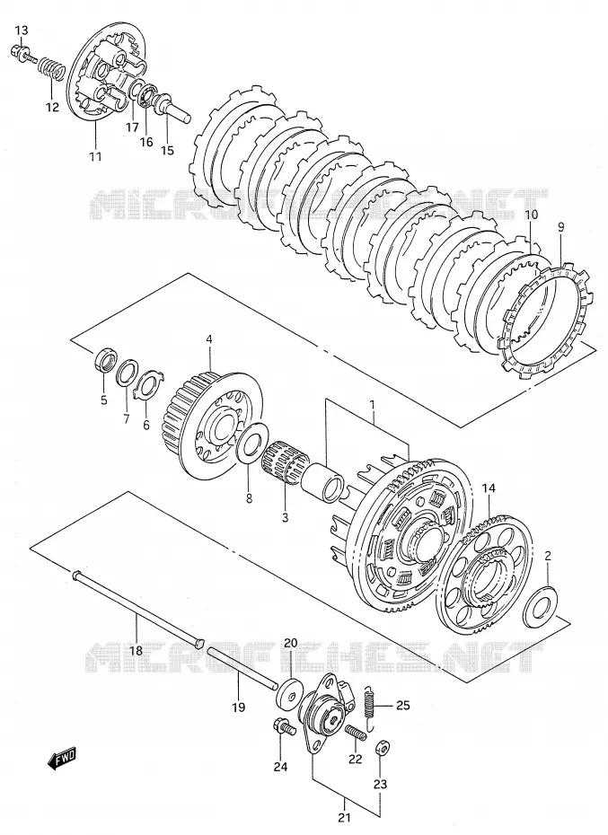 EMBRAYAGE (MODELE J/K/L/M) Suzuki MOTO 600 GSX-F 1990  GSX600FUL(E28)