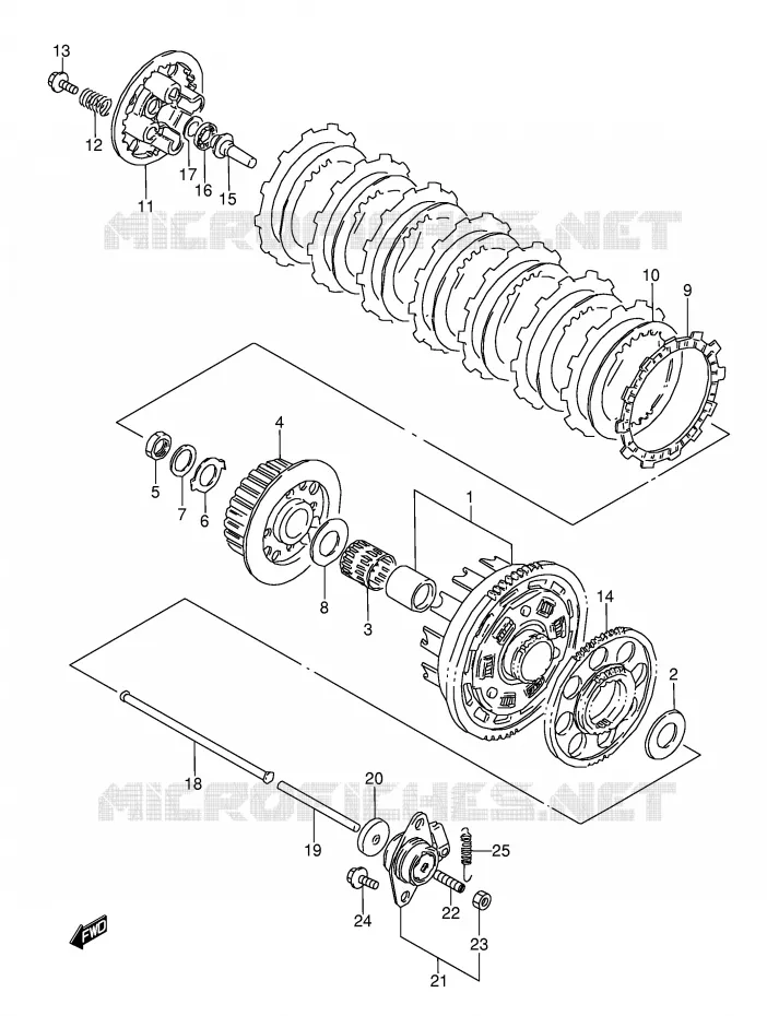 EMBRAYAGE (MODELE J/K/L/M) Suzuki MOTO 600 GSX-F 1996  GSX600FU2T(E2)