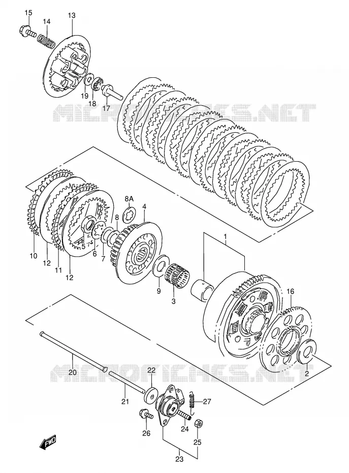 EMBRAYAGE (MODELE N/P/R/S/T) Suzuki MOTO 600 GSX-F 1996  GSX600FT(E2)