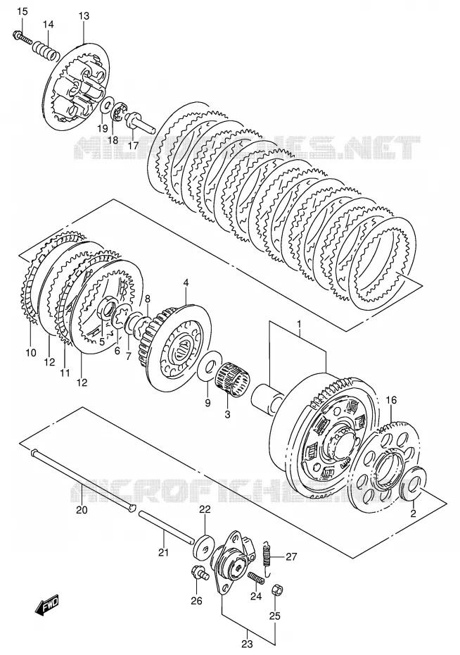 EMBRAYAGE Suzuki MOTO 600 GSX-F 1997  GSX600FU2V(E2)