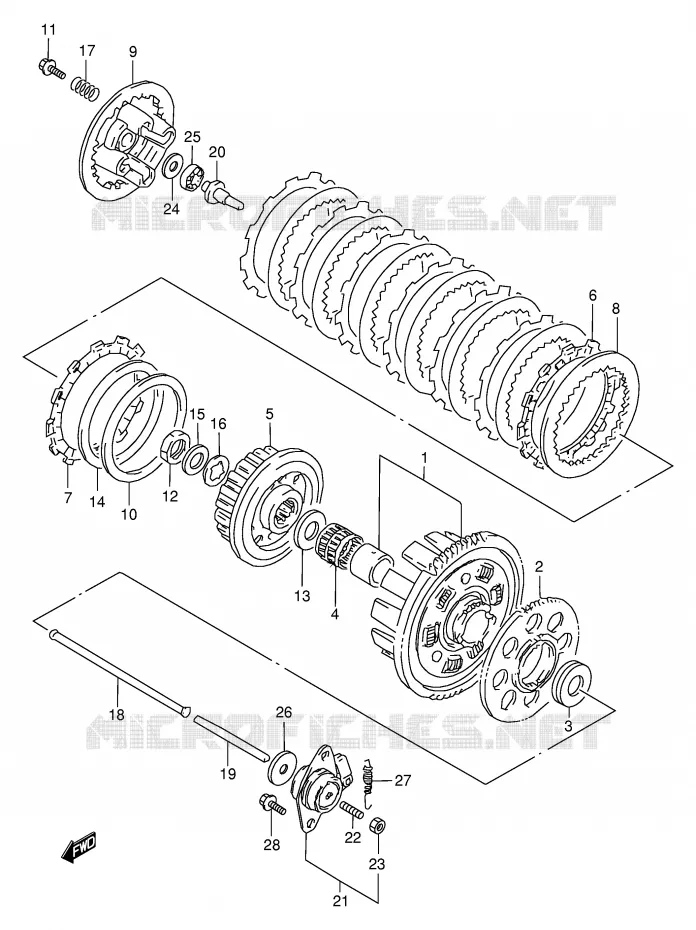 EMBRAYAGE Suzuki MOTO 600 GSX-F 2002  GSX600FK2(E2)