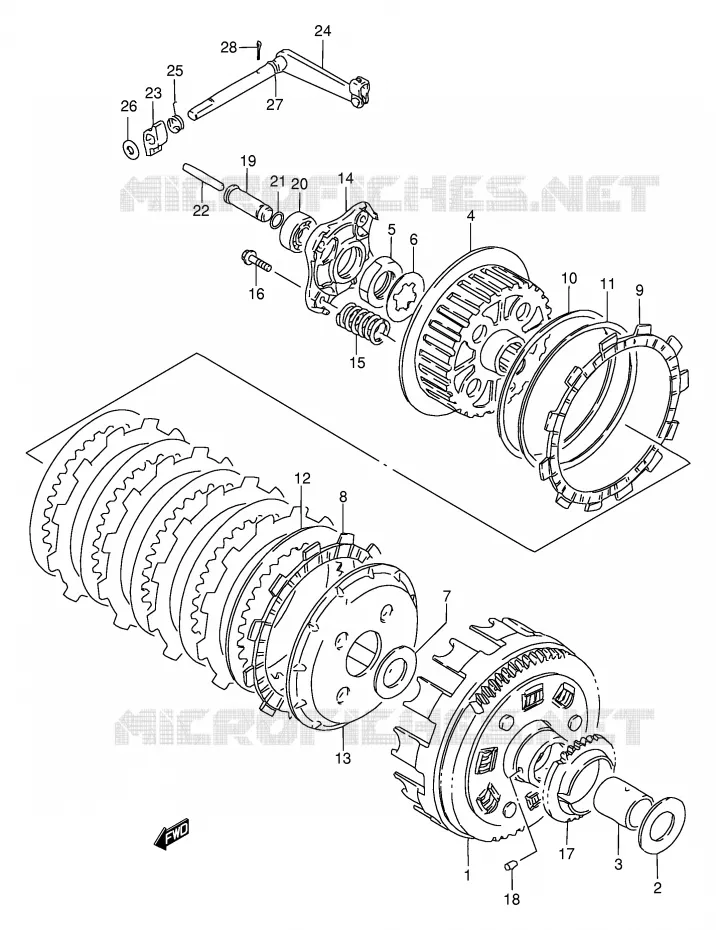 EMBRAYAGE Suzuki MOTO 650 SAVAGE 1997  LS650PV(E2)