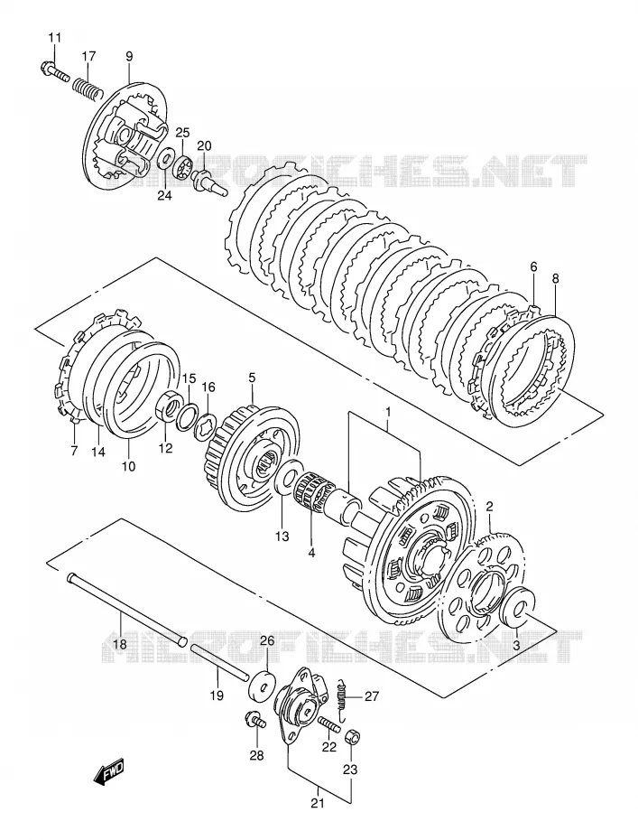 EMBRAYAGE Suzuki MOTO 750 GSX-F 2003  GSX750FK3(E2)
