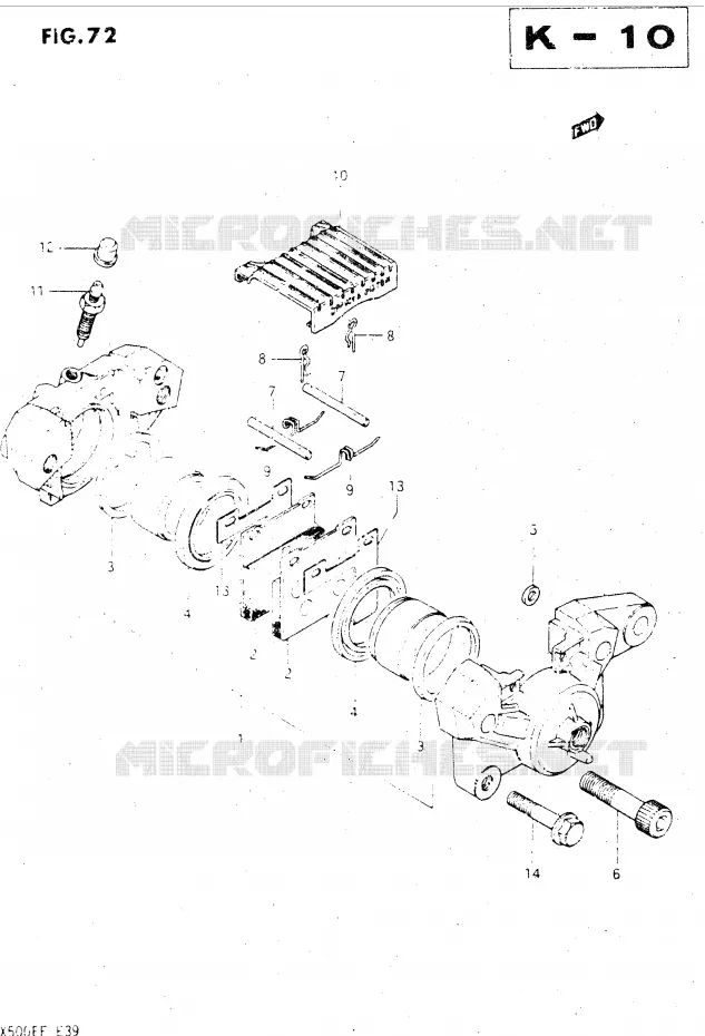 ETRIER DE FREIN ARRIERE (MODELE F) Suzuki MOTO 500 GSX-E 1984  GSX500EE(E39)