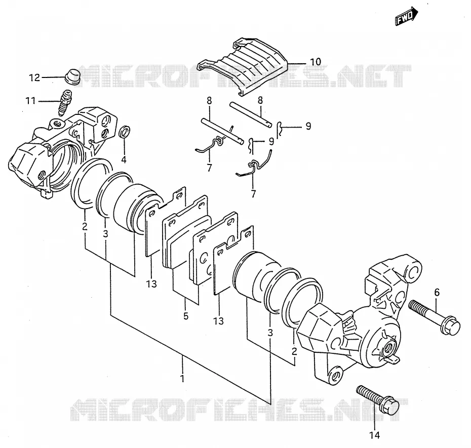 ETRIER DE FREIN ARRIERE (MODELE P/R/S/T) Suzuki MOTO 600 GSX-F 1992  GSX600FN(E28)