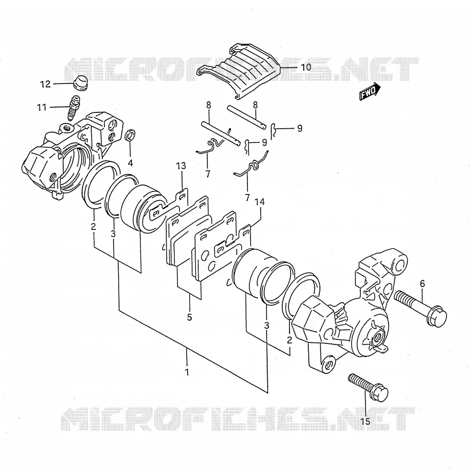ETRIER DE FREIN ARRIERE (MODELE P/R/S/T) Suzuki MOTO 750 GSX-F 1995  GSX750FS(E28)