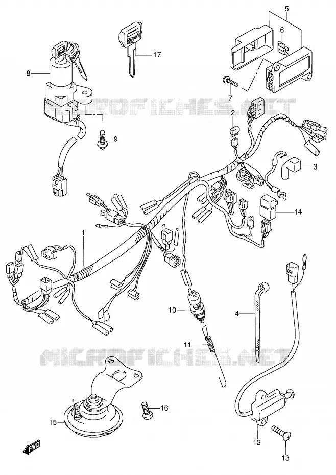 FAISCEAU ELECTRIQUE (MODELE S) Suzuki MOTO 600 GSX-F 1995  GSX600FS(E2)