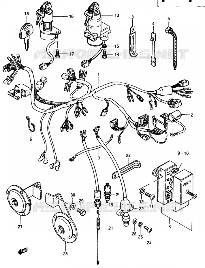 FAISCEAU ELECTRIQUE Suzuki MOTO 750 GSX-E 1983  GSX750ESD(D/E)