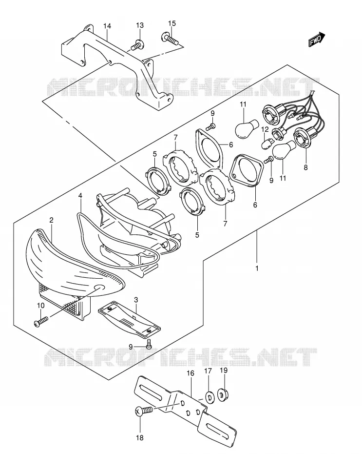 FEU ARRIERE (MODELE K3) Suzuki MOTO 750 GSX-F 2002  GSX750FK2(E2)