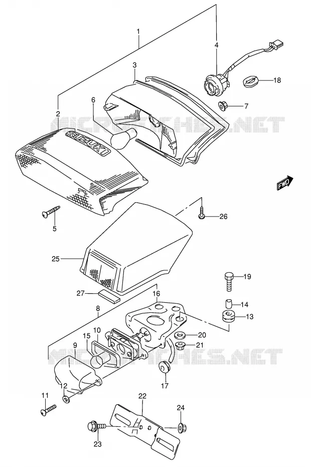 FEU ARRIERE (MODELE P/R/S/T) Suzuki MOTO 600 GSX-F 1995  GSX600FS(E2)