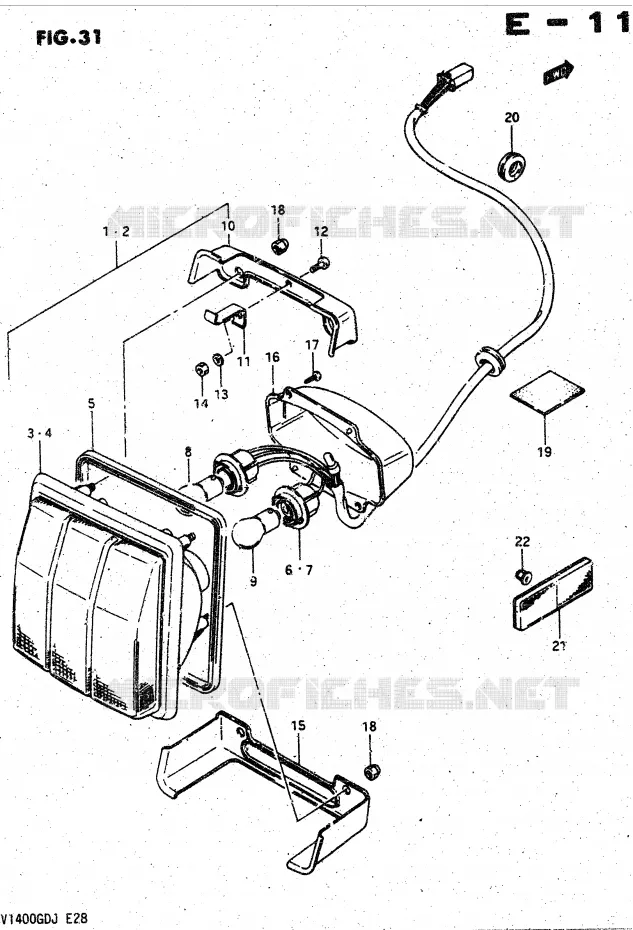 FEU ARRIERE Suzuki MOTO 1400 CAVALCADE 1988  GV1400GDJ(DG-DJ/CJ)