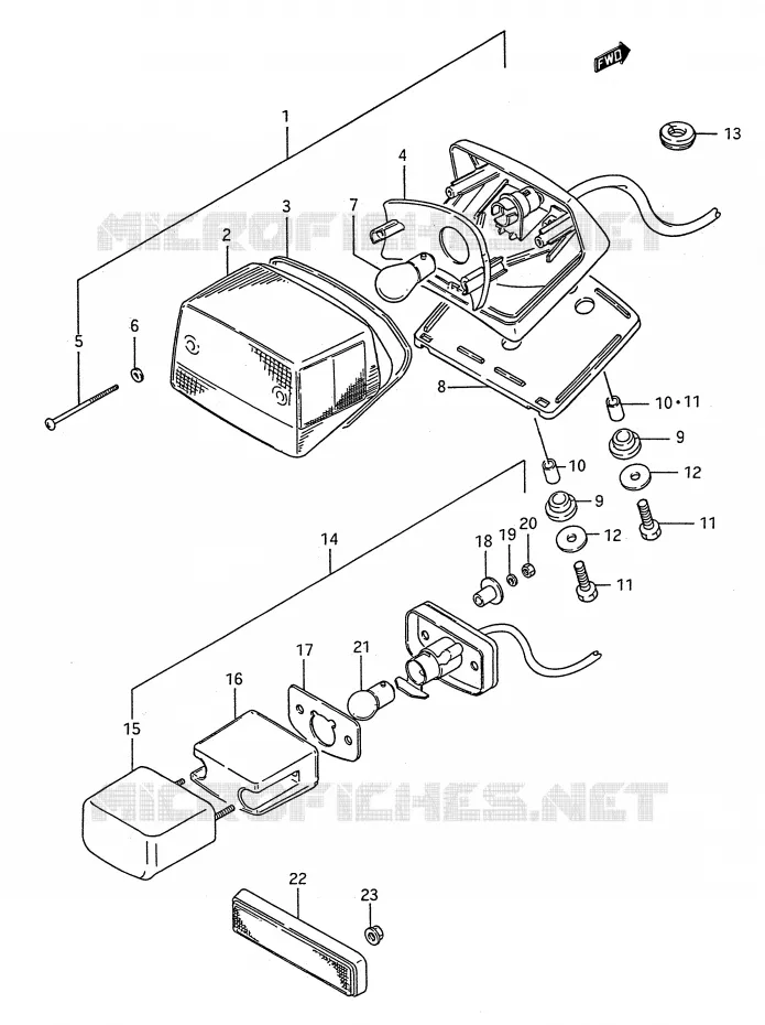 FEU ARRIERE Suzuki MOTO 650 BOULEVARD 1986  LS650PG(E28)