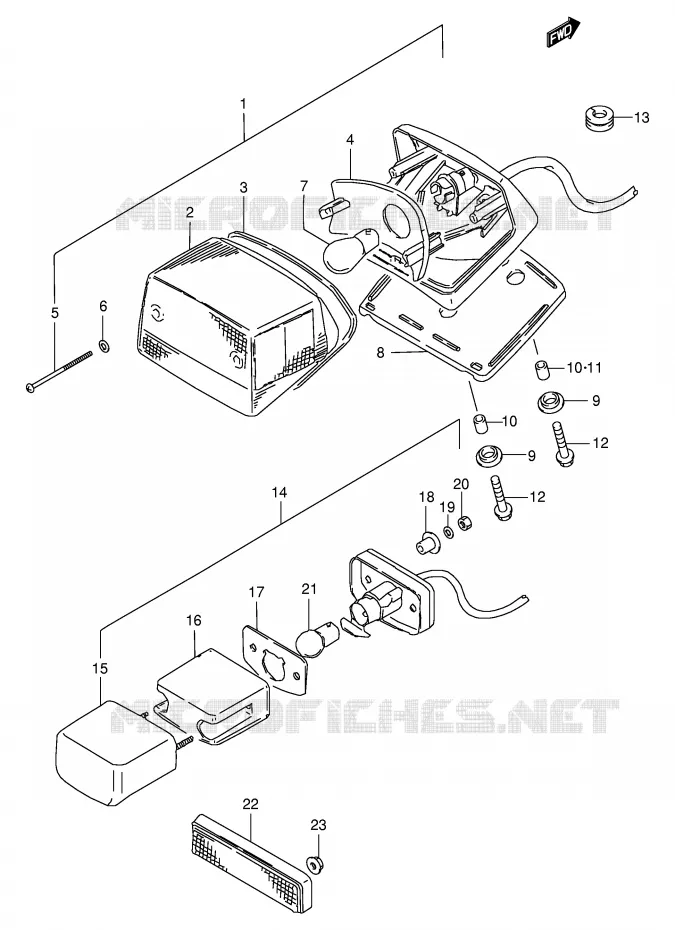 FEU ARRIERE Suzuki MOTO 650 BOULEVARD 1997  LS650PV(E3/E28)