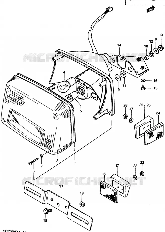 FEU ARRIERE Suzuki MOTO 750 GSX-E 1984  GSX750EE(D/E)
