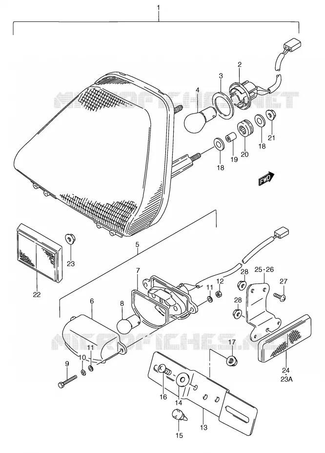FEU ARRIERE Suzuki MOTO 750 GSX-F 1991  GSX750FM(E2)