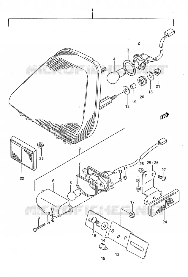 FEU ARRIERE Suzuki MOTO 750 GSX-F 1992  GSX750FN(E28)