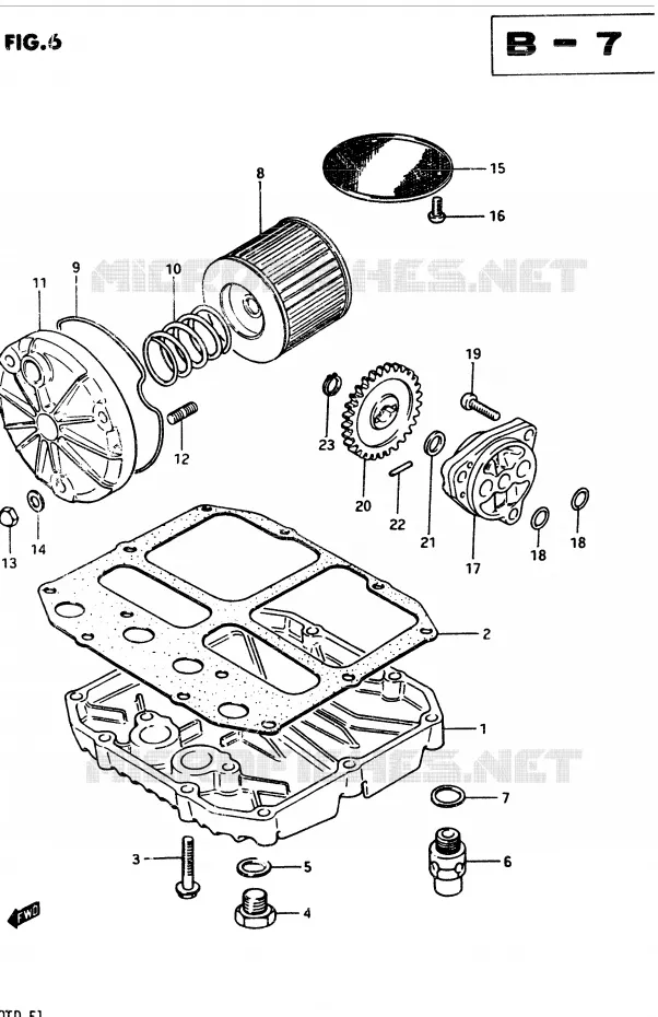 FILTRE A HUILE - POMPE A HUILE Suzuki MOTO 400 GSX 1983  GSX400TD