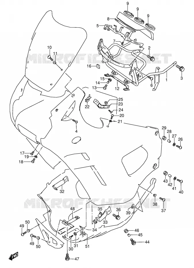 FLANCS DE CARENAGES Suzuki MOTO 600 GSX-F 1988  GSX600FU2J(E2)