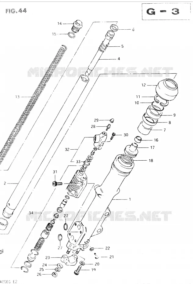 FOURCHE AVANT GAUCHE Suzuki MOTO 400 GSX 1985  GSX400EF(E2)