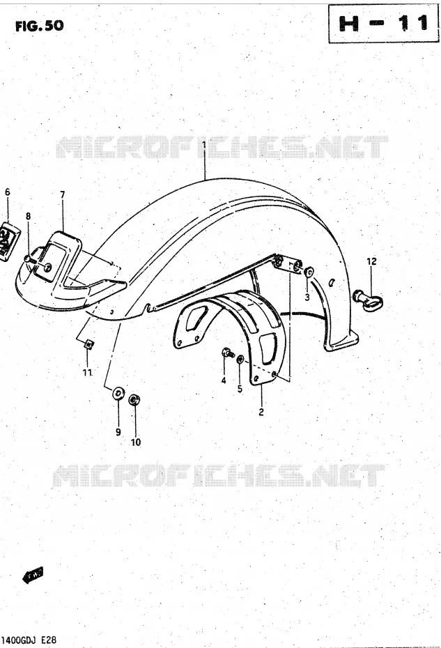GARDE BOUE AVANT Suzuki MOTO 1400 CAVALCADE 1987  GV1400GDH(DG-DJ/CJ)
