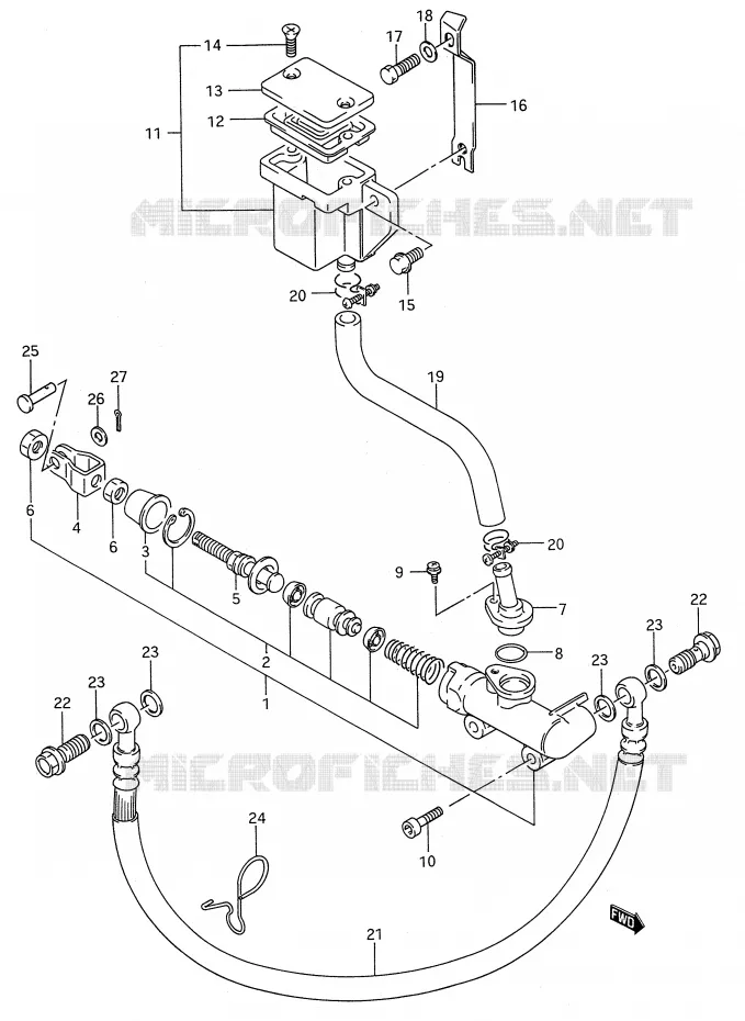 MAITRE CYLINDRE ARRIERE Suzuki MOTO 600 GSX-F 1992  GSX600FN(E28)