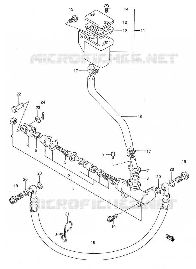 MAITRE CYLINDRE ARRIERE Suzuki MOTO 750 GSX-F 1996  GSX750FT(E28)