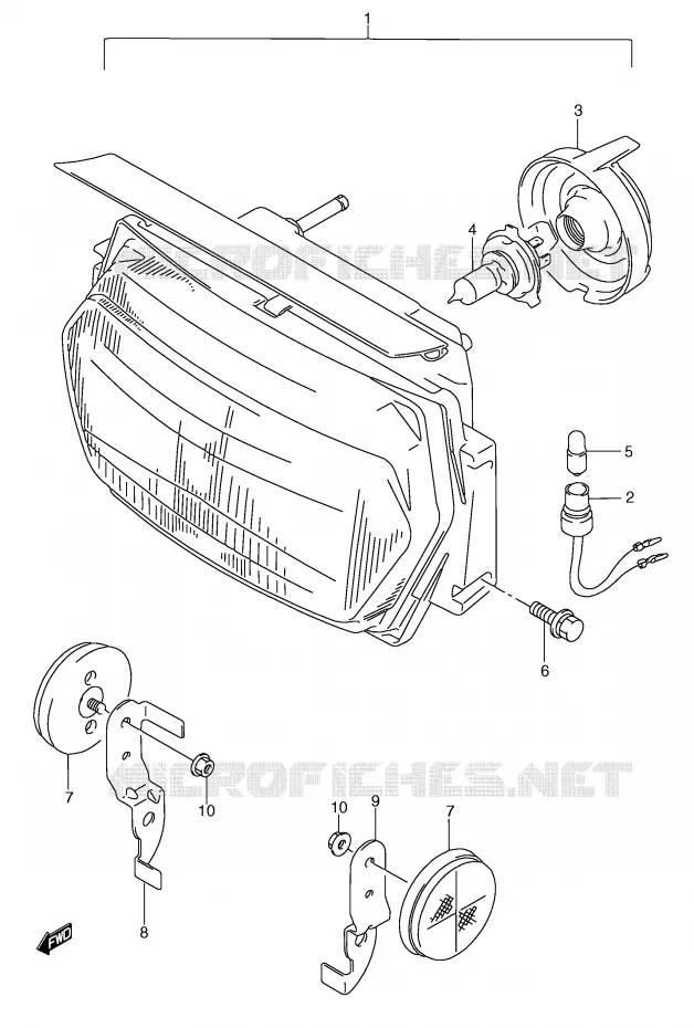 PHARE (MODELE S) Suzuki MOTO 750 GSX-F 1993  GSX750FP(E2)
