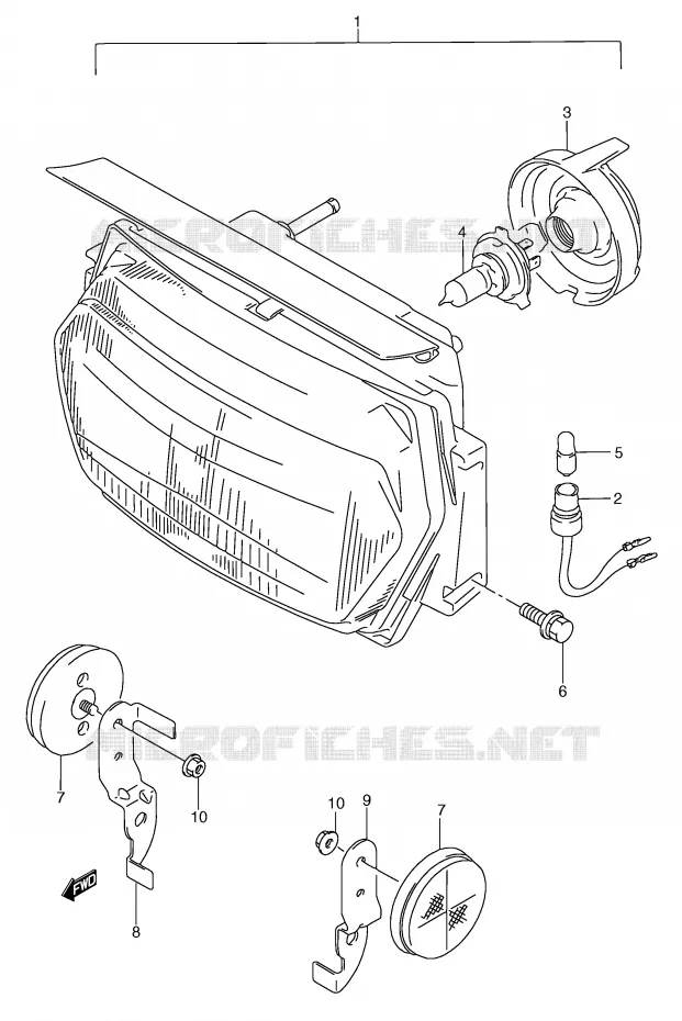 PHARE (MODELE T) Suzuki MOTO 750 GSX-F 1991  GSX750FM(E2)