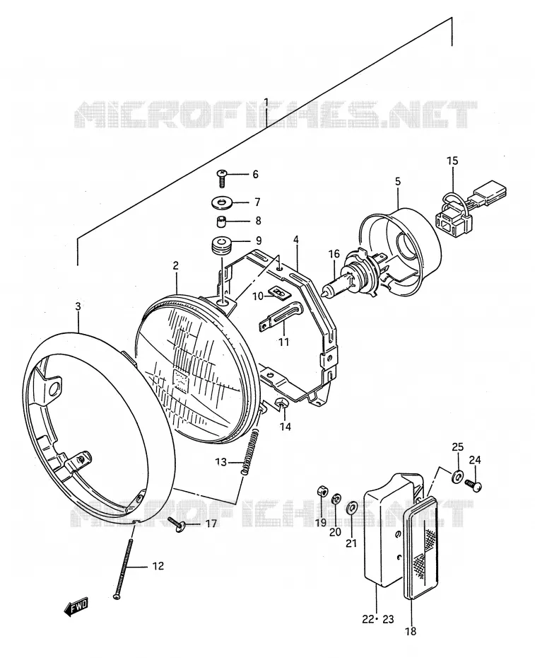 PHARE Suzuki MOTO 650 BOULEVARD 1990  LS650FL(E28)