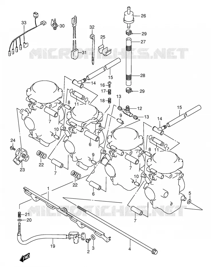 PIECES EXTERNES CARBURATEUR Suzuki MOTO 600 GSX-F 2006  GSX600FK6(E2)