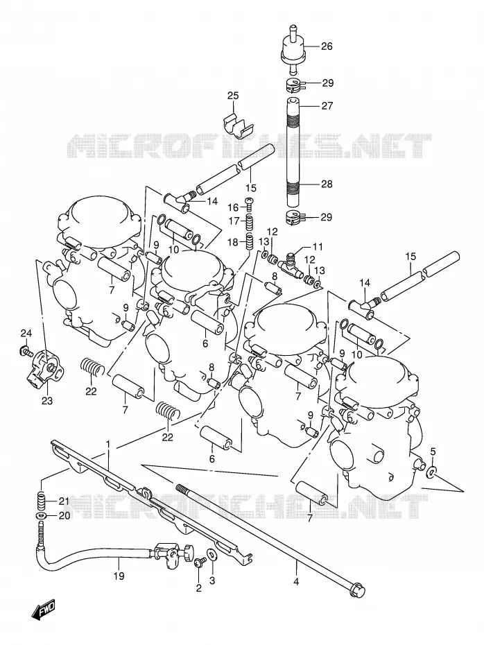 PIECES EXTERNES CARBURATEUR Suzuki MOTO 750 GSX-F 1998  GSX750FW(E2)