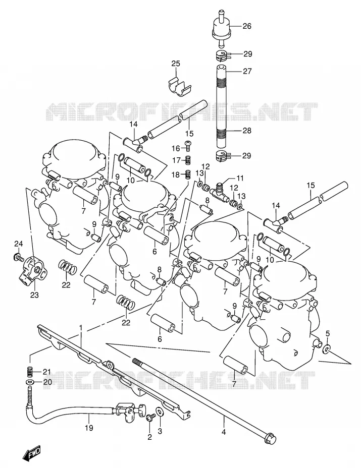 PIECES EXTERNES CARBURATEUR Suzuki MOTO 750 GSX-F 2006  GSX750FK6(E2)