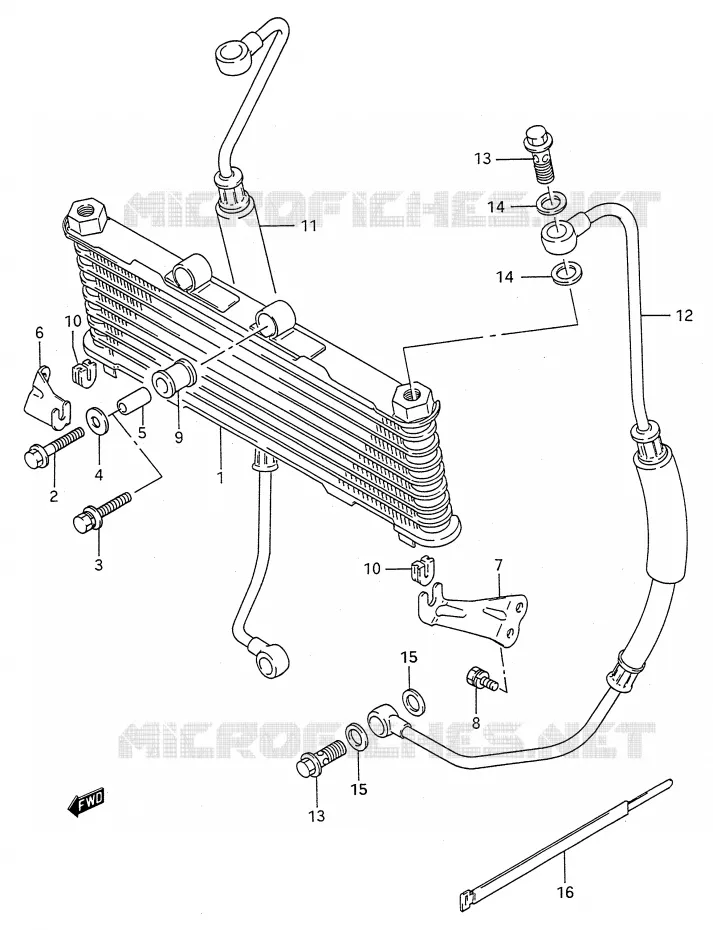 RADIATEUR D'HUILE Suzuki MOTO 600 GSX-F 1990  GSX600FU2L(E28)