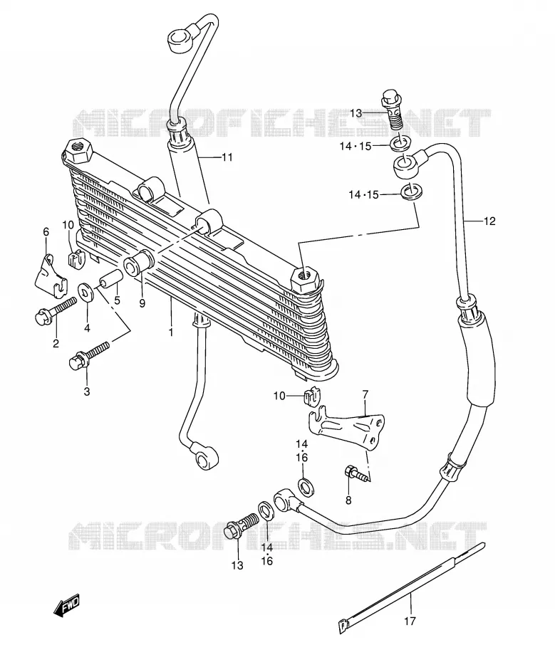 RADIATEUR D'HUILE Suzuki MOTO 600 GSX-F 1996  GSX600FUT(E2)