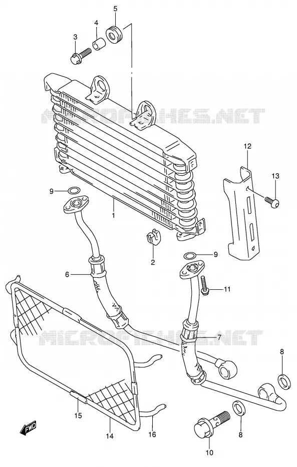 RADIATEUR D'HUILE Suzuki MOTO 750 GSX 2000  GSX750Y(E4)