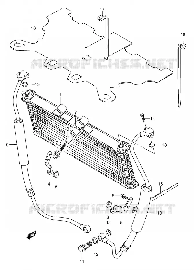 RADIATEUR D'HUILE Suzuki MOTO 750 GSX-F 1993  GSX750FP(E2)