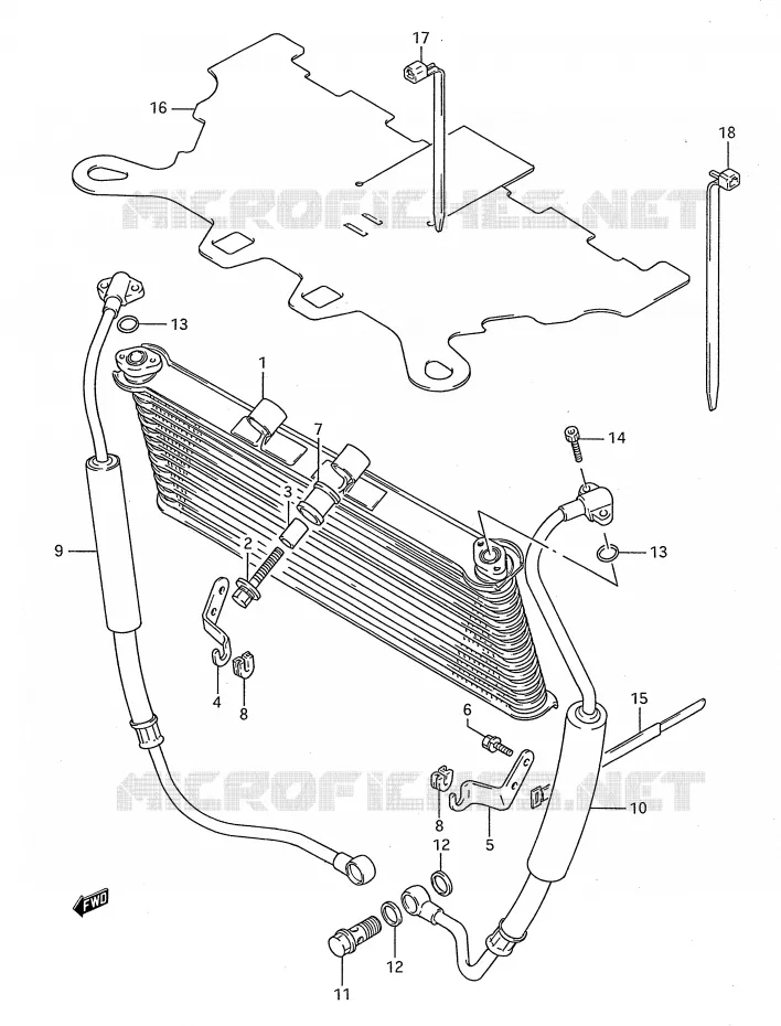 RADIATEUR D'HUILE Suzuki MOTO 750 GSX-F 1994  GSX750FR(E28)