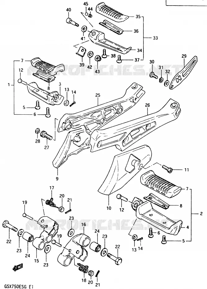 REPOSE PIED Suzuki MOTO 750 GSX-E 1985  GSX750EFF(F)