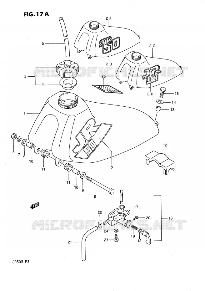 RESERVOIR D'ESSENCE (MODELE J/K/L) Suzuki MOTO 50 JR 1985  JR50F(P3)