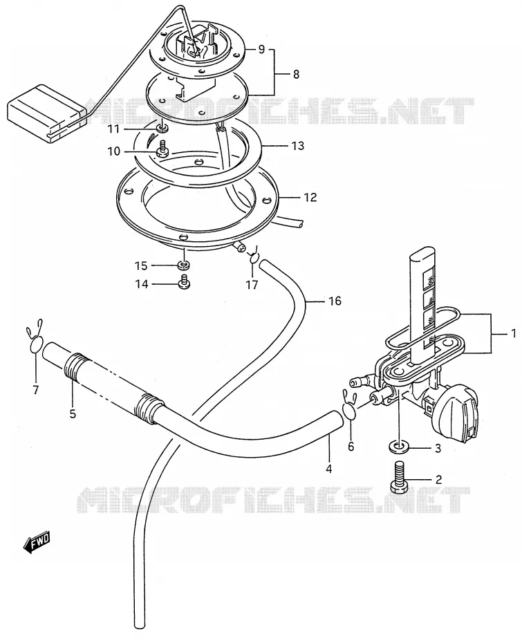 ROBINET D'ESSENCE (MODELE J/K) Suzuki MOTO 600 GSX-F 1991  GSX600FM(E28)