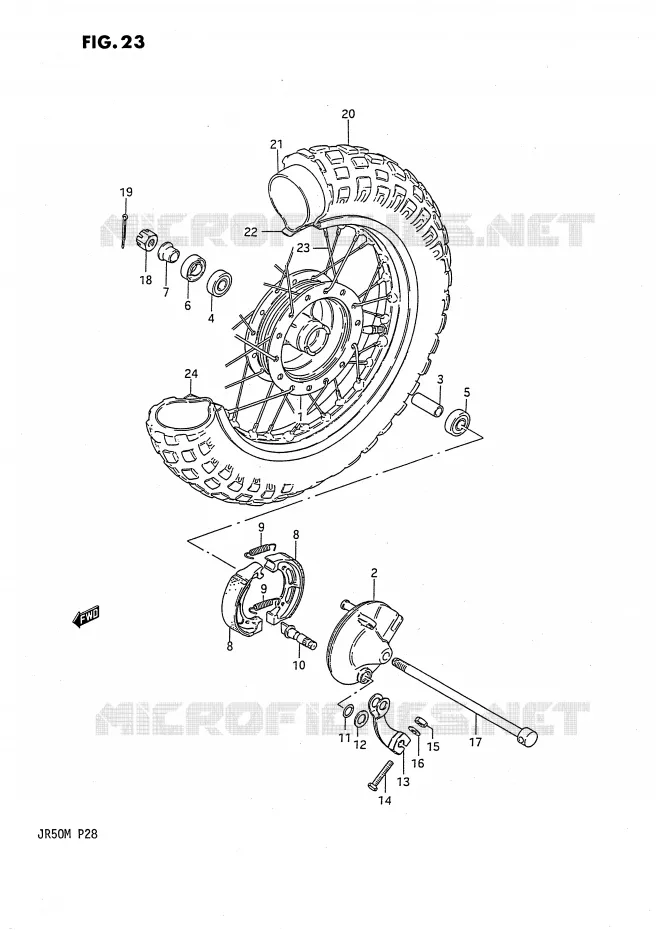 ROUE AVANT Suzuki MOTO 50 JR 1984  JR50E(P28)