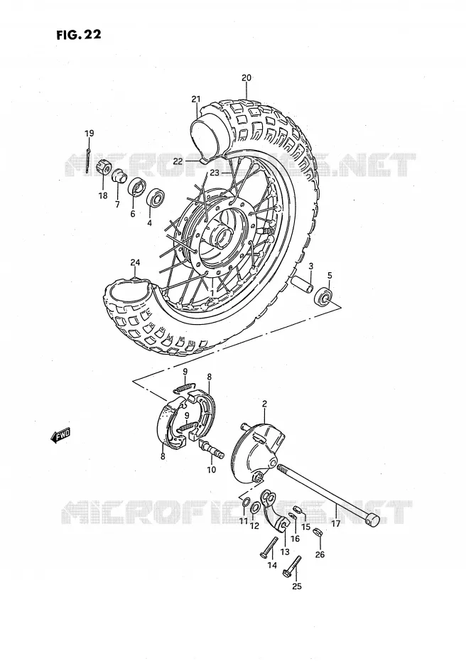 ROUE AVANT Suzuki MOTO 50 JR 1994  JR50R(P28)