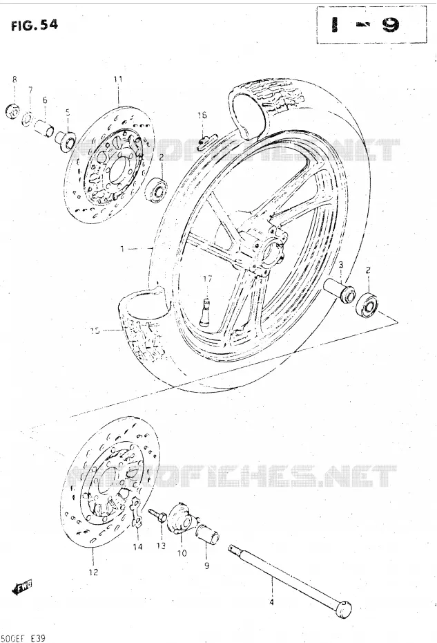 ROUE AVANT Suzuki MOTO 500 GSX-E 1984  GSX500EE(E39)