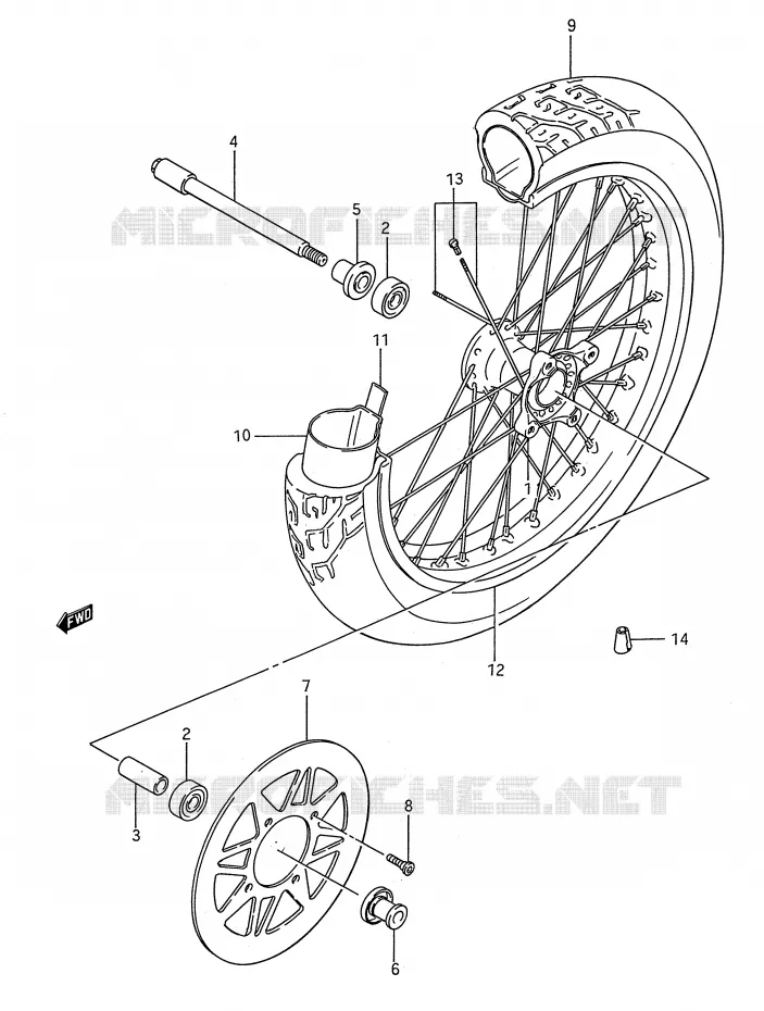 ROUE AVANT Suzuki MOTO 650 BOULEVARD 1992  LS650N(E28)