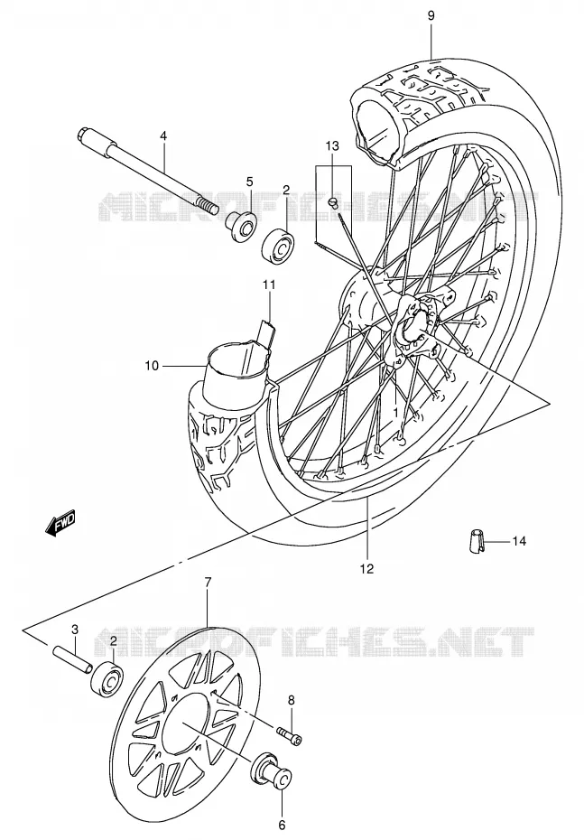 ROUE AVANT Suzuki MOTO 650 BOULEVARD 1998  LS650PW(E3/E28)