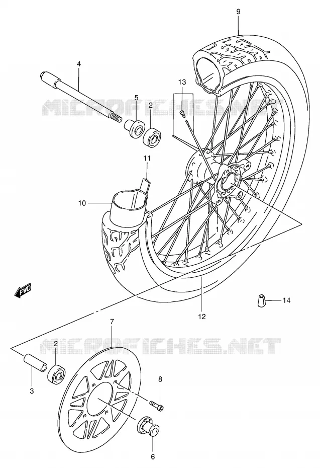 ROUE AVANT Suzuki MOTO 650 SAVAGE 1998  LS650PW(E2)