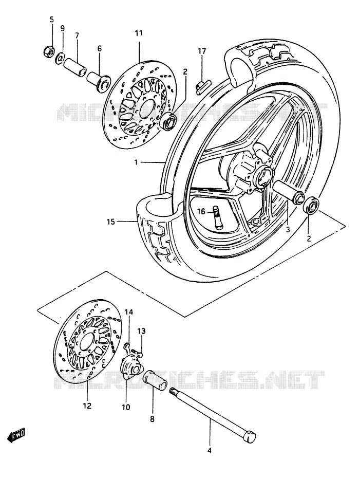 ROUE AVANT Suzuki MOTO 750 GSX-E 1985  GSX750EF(F)